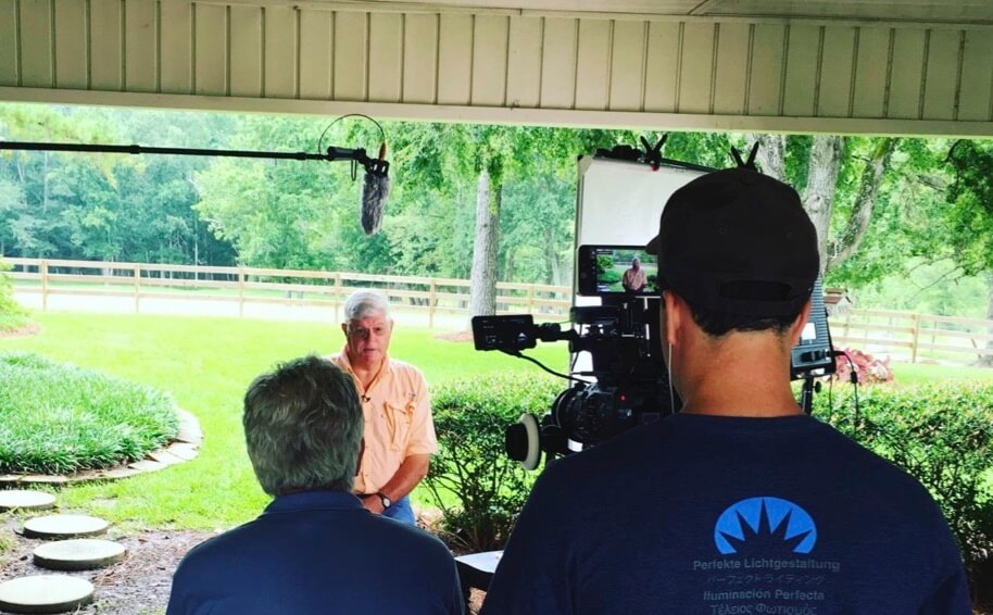 Landowner Ken Martin of Cato, Mississippi, being interviewed by the video crew from KPKinteractive.