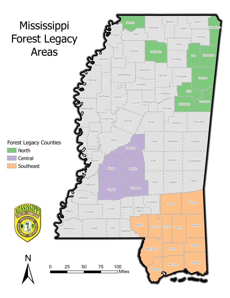 Mississippi Forest Legacy Areas Map